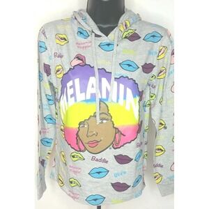 JR'S SMALL GUC ON‎ FIRE LS MELANIN AFRO RAINBOW COLORFUL SHIRT PULLOVER Hoodie